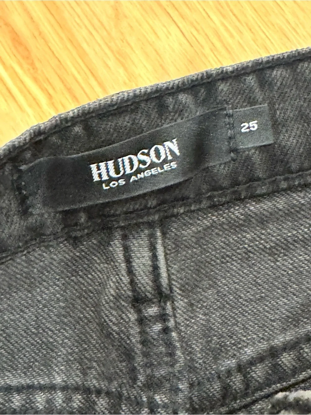 Hudson Jeans Black Denim Skirt with Subtle Stitching Size 25